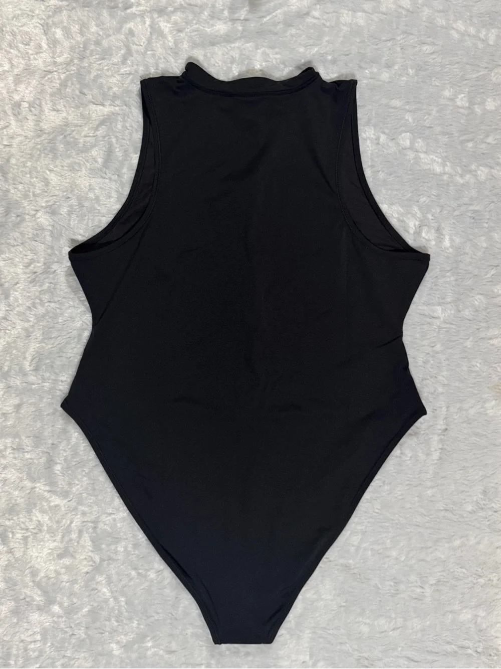 SKIMS NWT Recycled Swim Sleeveless One Piece Black Zip-Front One-Piece Swimsuit